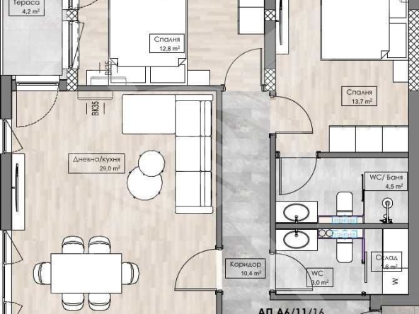 Тристаен апартамент в Пловдив, Кършияка - 107 кв.м за 1085 €/кв.м - Снимка #1