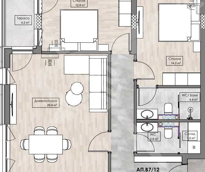 Тристаен апартамент в София, Хладилника - 104 кв.м за 1085 €/кв.м - Снимка #1
