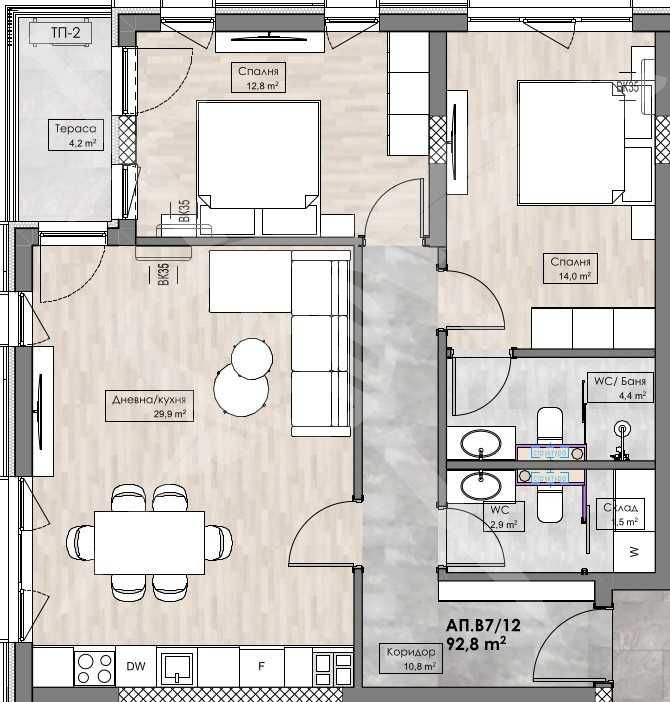 Тристаен апартамент в София, Хладилника - 104 кв.м за 1085 €/кв.м - Снимка #1