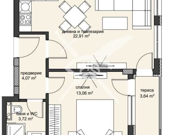 Двустаен апартамент в Пловдив, Христо Смирненски - 68 кв.м за 1324 €/кв.м - Снимка #1