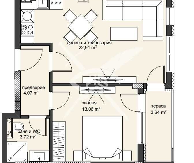Двустаен апартамент в Пловдив, Христо Смирненски - 68 кв.м за 1324 €/кв.м - Снимка #1