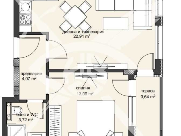 Двустаен апартамент в Пловдив, Христо Смирненски - 68 кв.м за 1318 €/кв.м - Снимка #1