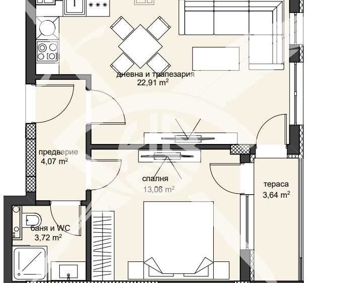 Двустаен апартамент в Пловдив, Христо Смирненски - 68 кв.м за 1318 €/кв.м - Снимка #1