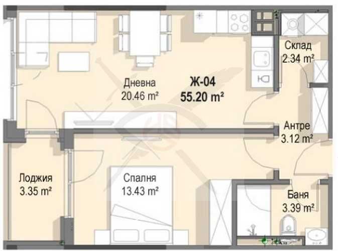 Двустаен апартамент в София, Кръстова вада - 65 кв.м за 1439 €/кв.м - Снимка #1