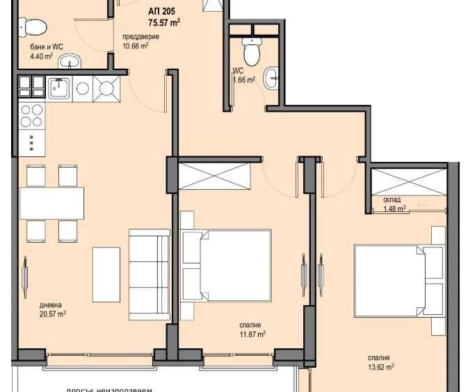 Тристаен апартамент в София, Левски Г - 88 кв.м за 1917 €/кв.м - Снимка #1