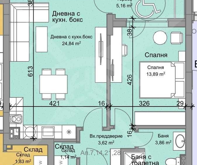 Двустаен апартамент в Пловдив, Остромила - 72 кв.м за 1276 €/кв.м - Снимка #1