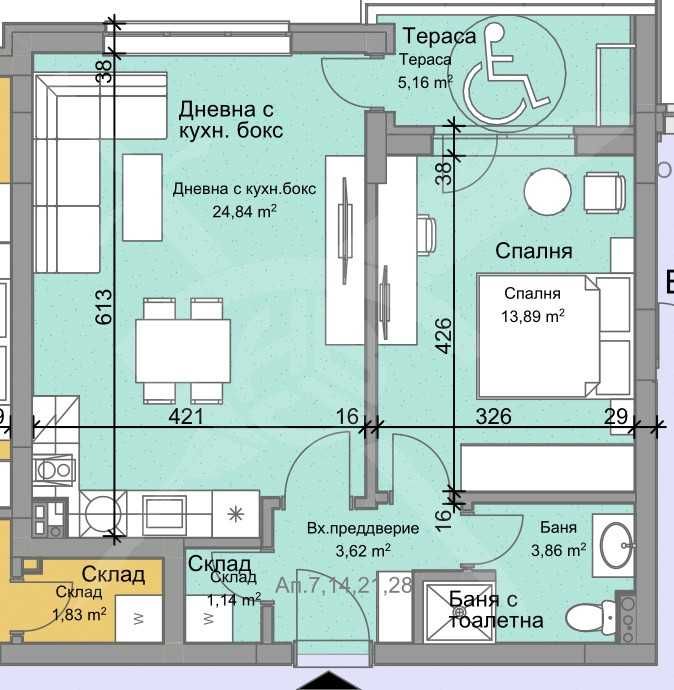 Двустаен апартамент в Пловдив, Остромила - 72 кв.м за 1276 €/кв.м - Снимка #1