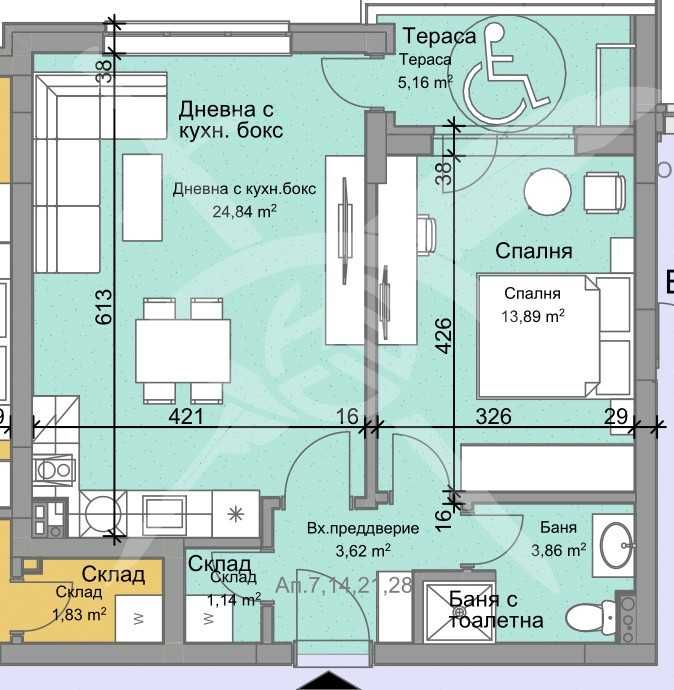 Двустаен апартамент в Пловдив, Остромила - 72 кв.м за 1245 €/кв.м - Снимка #1