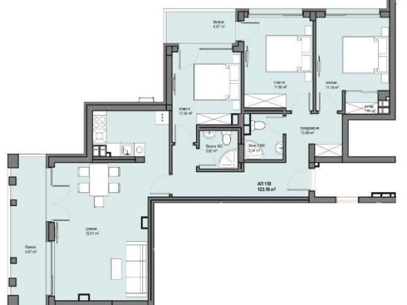 Четиристаен апартамент в София, Левски Г - 148 кв.м за 1717 €/кв.м - Снимка #1
