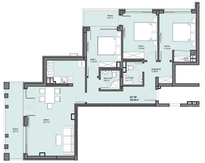 Четиристаен апартамент в София, Левски Г - 148 кв.м за 1717 €/кв.м - Снимка #1
