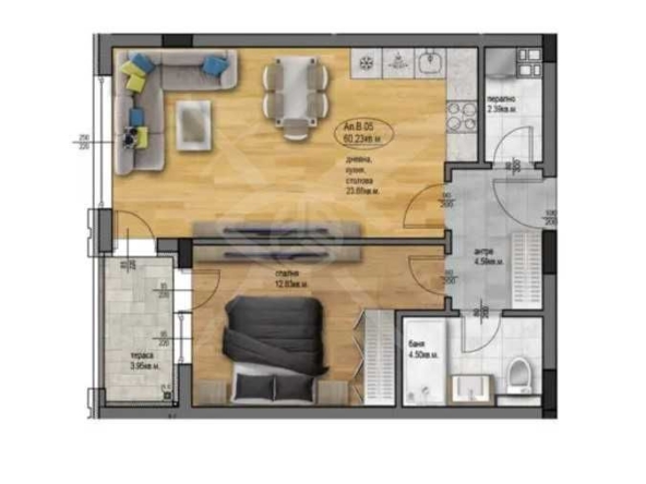 Двустаен апартамент в Пловдив, Остромила - 70 кв.м за 936 €/кв.м - Снимка #1
