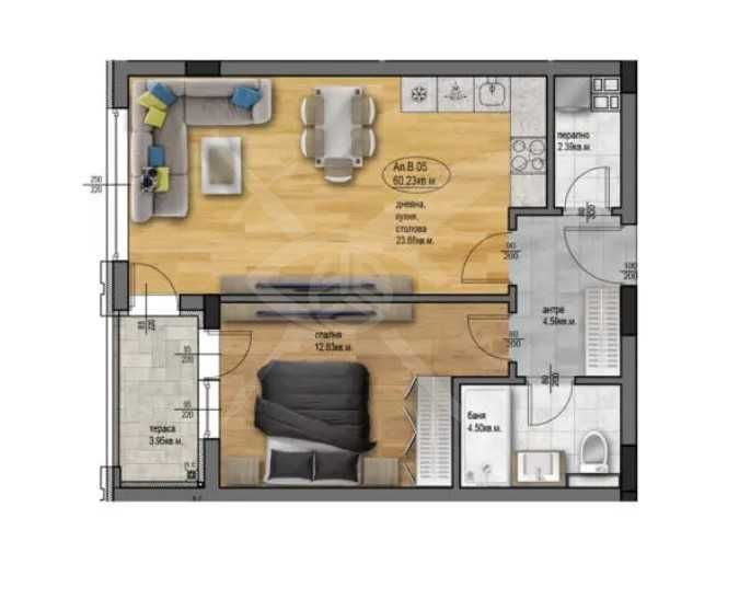 Двустаен апартамент в Пловдив, Остромила - 70 кв.м за 936 €/кв.м - Снимка #1