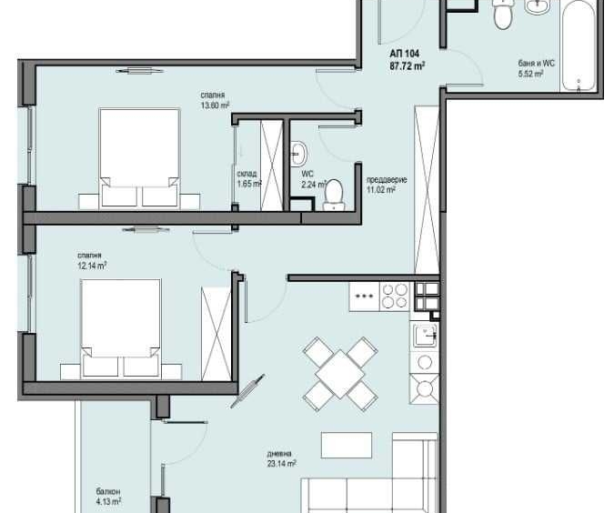 Тристаен апартамент в София, Левски Г - 101 кв.м за 1772 €/кв.м - Снимка #1