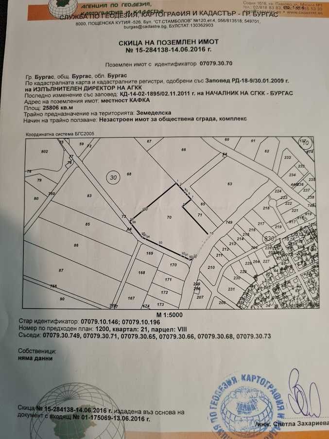 Парцел в Бургас, Крайморие - 25806 кв.м за 121 €/кв.м - Снимка #1