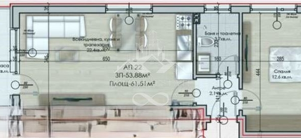 Двустаен апартамент в Велинград - 62 кв.м за 874 €/кв.м - Снимка #1