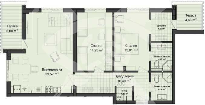 Тристаен апартамент в Пловдив, Кършияка - 130 кв.м за 851 €/кв.м - Снимка #1