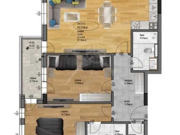 Тристаен апартамент в Пловдив, Остромила - 110 кв.м за 476 €/кв.м - Снимка #1