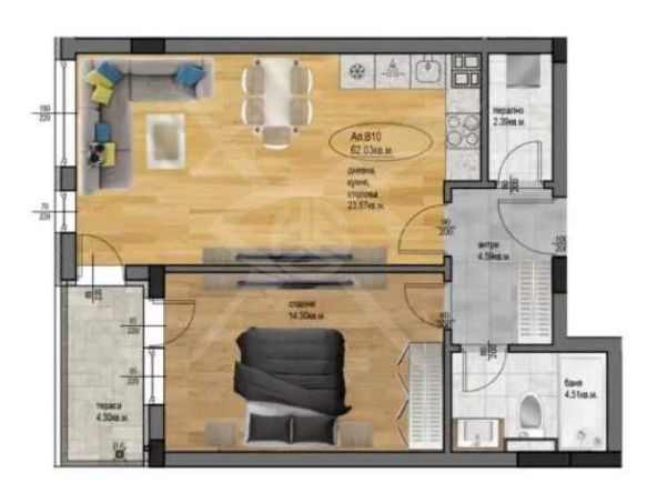 Двустаен апартамент в Пловдив, Остромила - 72 кв.м за 478 €/кв.м - Снимка #1