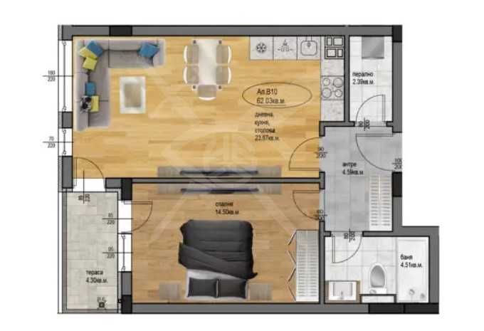 Двустаен апартамент в Пловдив, Остромила - 72 кв.м за 478 €/кв.м - Снимка #1