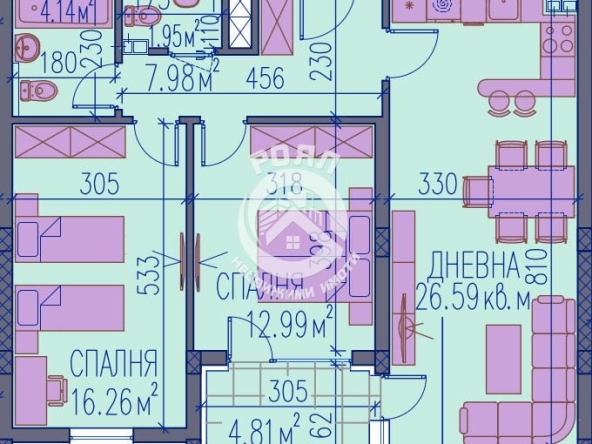 Двустаен апартамент в Пловдив, Каменица 2 - 107 кв.м за 1301 €/кв.м - Снимка #1