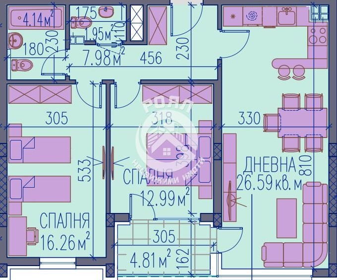 Двустаен апартамент в Пловдив, Каменица 2 - 107 кв.м за 1301 €/кв.м - Снимка #1