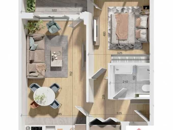 Двустаен апартамент в Пловдив, Тракия - 72 кв.м за 765 €/кв.м - Снимка #1