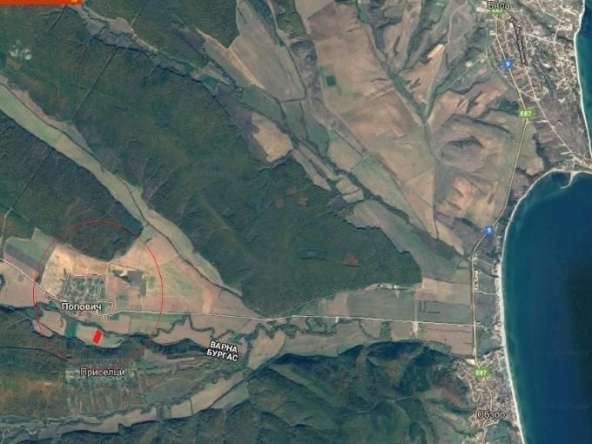 Парцел в с. Попович, Област Варна - 8760 кв.м за 4 €/кв.м - Снимка #1