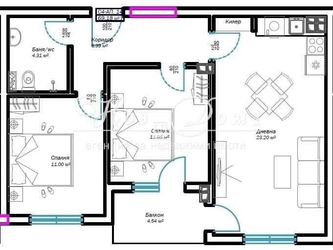 Тристаен апартамент в Варна, Възраждане 3 - 84 кв.м за 932 €/кв.м - Снимка #1