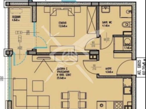 Двустаен апартамент в Бургас, Славейков - 60 кв.м за 1232 €/кв.м - Снимка #1