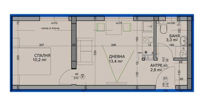 Двустаен апартамент в Пловдив, Христо Смирненски - 48 кв.м за 902 €/кв.м - Снимка #1