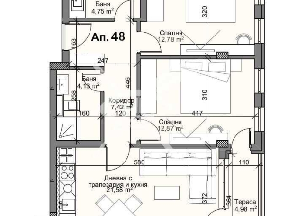 Тристаен апартамент в Пловдив, Кършияка - 102 кв.м за 1898 €/кв.м - Снимка #1