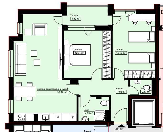 Тристаен апартамент в Асеновград - 96 кв.м за 751 €/кв.м - Снимка #1