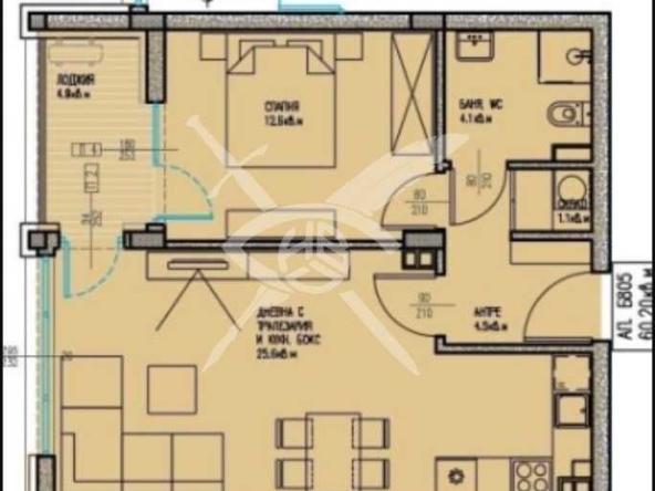 Двустаен апартамент в Бургас, Славейков - 60 кв.м за 1232 €/кв.м - Снимка #1