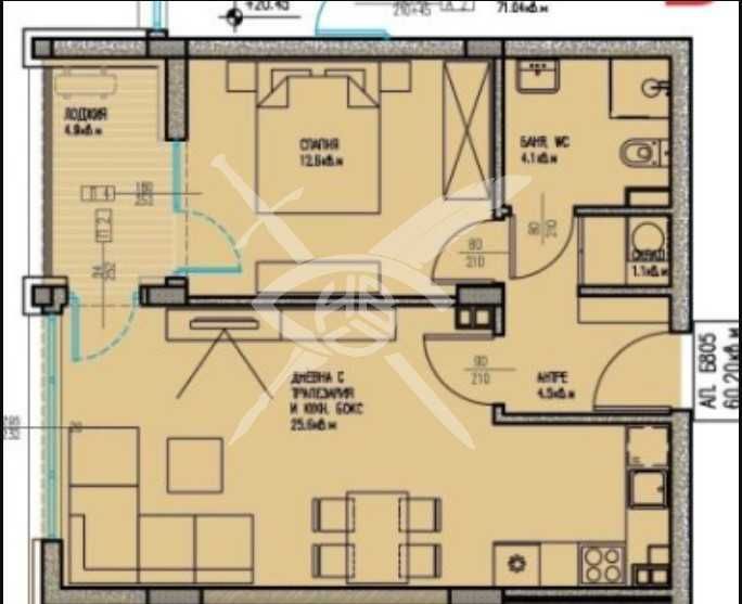 Двустаен апартамент в Бургас, Славейков - 60 кв.м за 1232 €/кв.м - Снимка #1