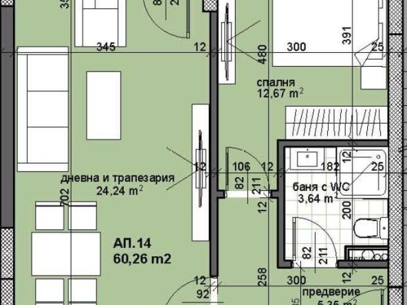 Двустаен апартамент в Раковски - 70 кв.м за 1515 €/кв.м - Снимка #1