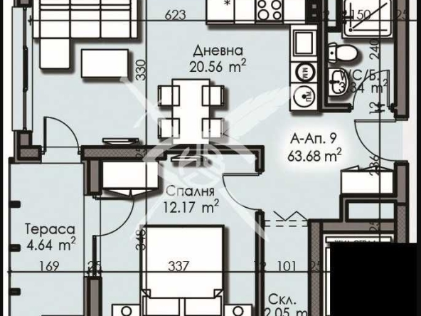 Двустаен апартамент в Бургас, Изгрев - 63 кв.м за 1213 €/кв.м - Снимка #1