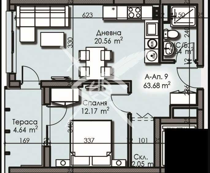 Двустаен апартамент в Бургас, Изгрев - 63 кв.м за 1213 €/кв.м - Снимка #1