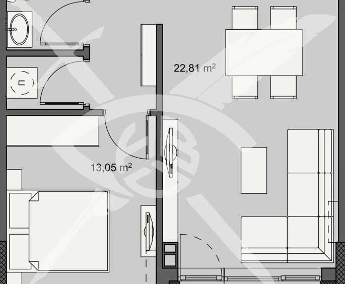 Двустаен апартамент в Бургас, Меден рудник - зона А - 69 кв.м за 972 €/кв.м - Снимка #1