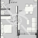 Двустаен апартамент в Бургас, Меден рудник - зона А - 69 кв.м за 773 €/кв.м - Снимка #1