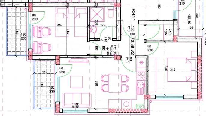 Тристаен апартамент в Варна, Виница - 87 кв.м за 1265 €/кв.м - Снимка #1