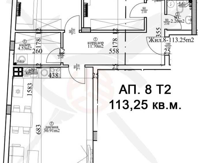 Тристаен апартамент в Варна, Гръцка махала - 132 кв.м за 1440 €/кв.м - Снимка #1