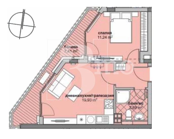 Двустаен апартамент в София, Люлин 6 - 60 кв.м за 1385 €/кв.м - Снимка #1