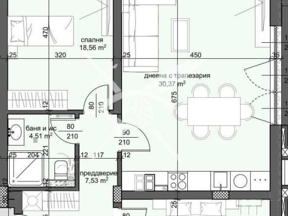 Тристаен апартамент в Пловдив, Тракия - 125 кв.м за 1243 €/кв.м - Снимка #1