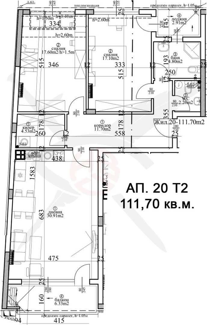 Тристаен апартамент в Варна, Гръцка махала - 142 кв.м за 1500 €/кв.м - Снимка #1