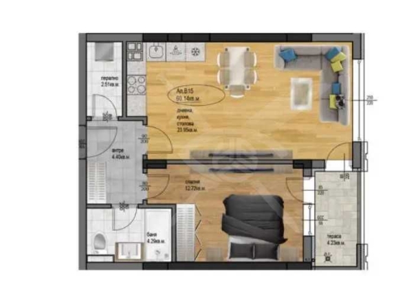 Двустаен апартамент в Пловдив, Остромила - 70 кв.м за 477 €/кв.м - Снимка #1