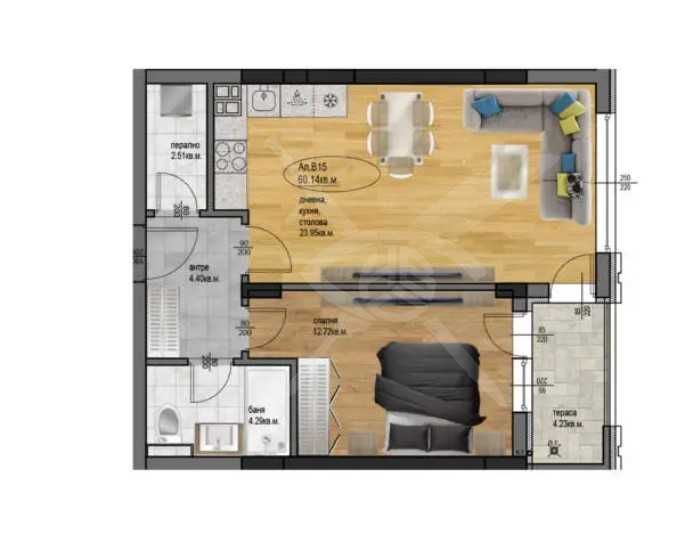 Двустаен апартамент в Пловдив, Остромила - 70 кв.м за 477 €/кв.м - Снимка #1