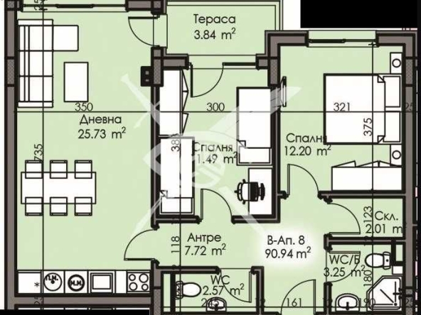 Тристаен апартамент в Бургас, Изгрев - 90 кв.м за 1163 €/кв.м - Снимка #1