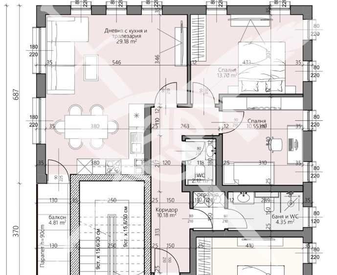 Тристаен апартамент в Пловдив, Христо Смирненски - 92 кв.м за 2310 €/кв.м - Снимка #1