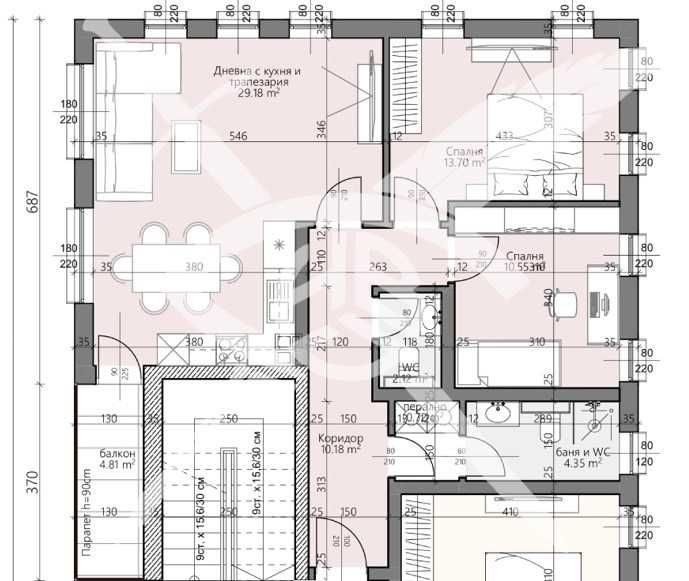Тристаен апартамент в Пловдив, Христо Смирненски - 92 кв.м за 2310 €/кв.м - Снимка #1