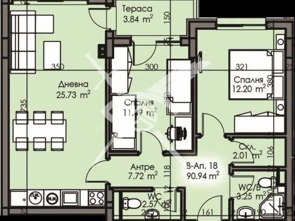Тристаен апартамент в Бургас, Изгрев - 90 кв.м за 1163 €/кв.м - Снимка #1